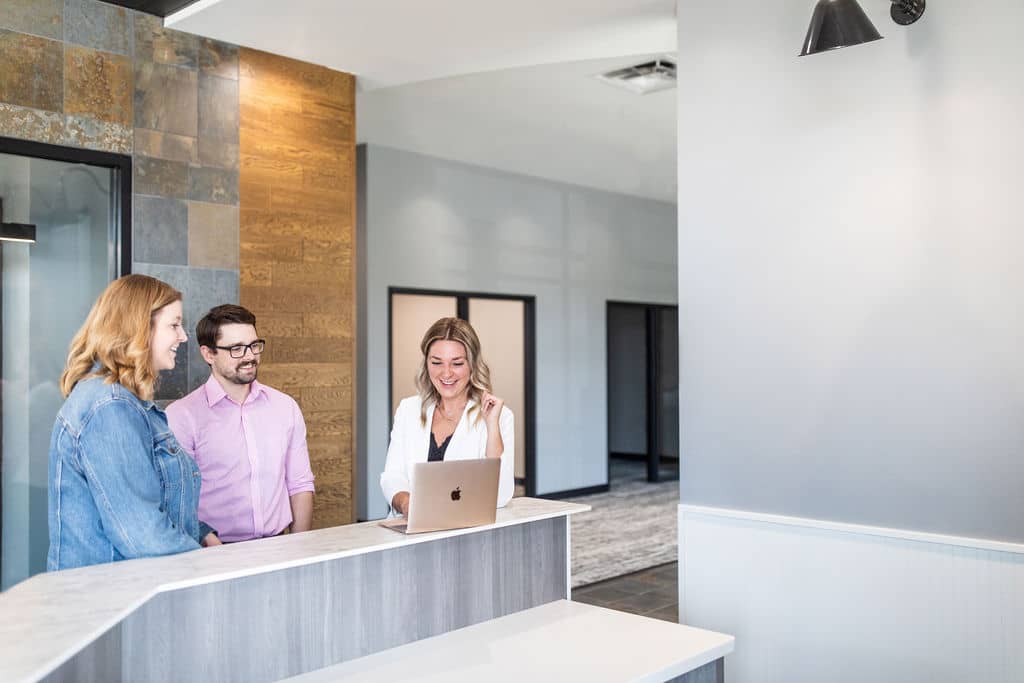 realtor at desk